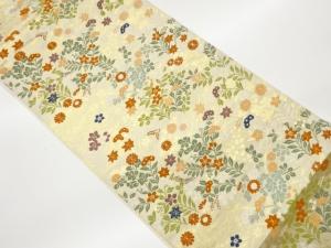 秋草模様織出し袋帯